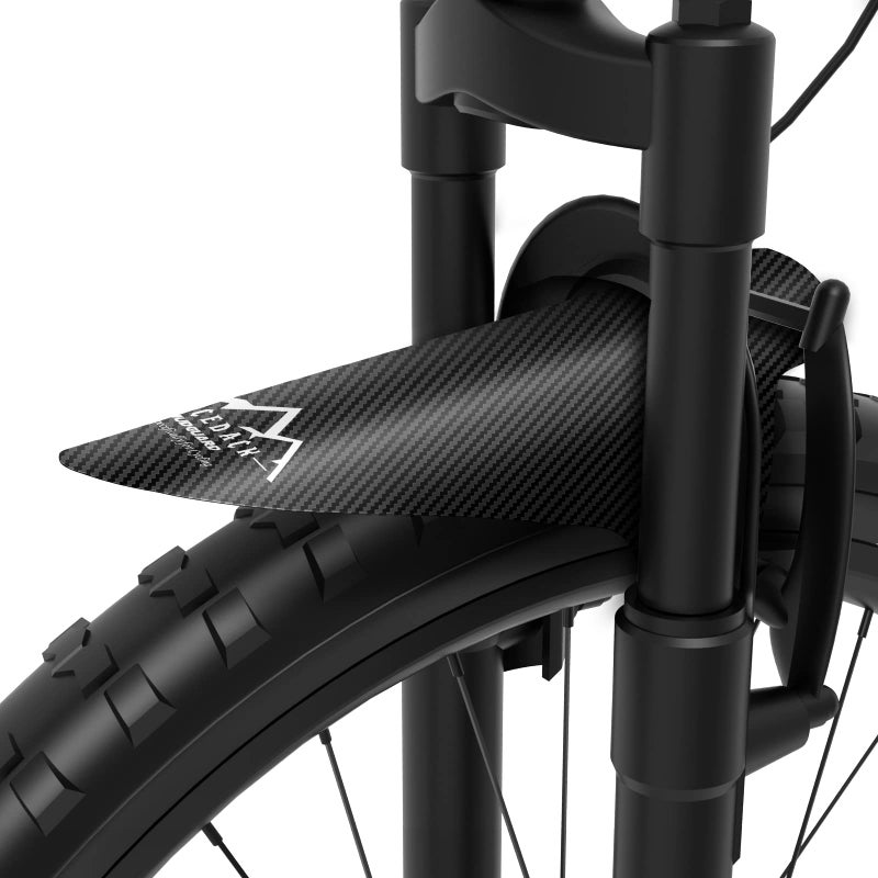 نايسداك NICEDACK حاجز الدراجة، قطعتان من واقي الطين MTB القابل للتعديل، واقيات الطين المتوافقة مع الأمام والخلف، سهلة التركيب، تناسب 26 بوصة، 27.5 بوصة، 29 بوصة دراجات ذات إطارات سميكة وجميع دراجات الفرامل القرصية (شعار فضي) - Image 4
